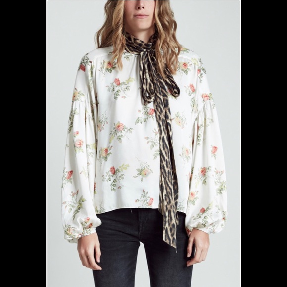 R13 Tops - R13 floral-print silk blouse. color Ecru. Size XS.